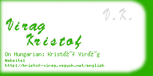 virag kristof business card